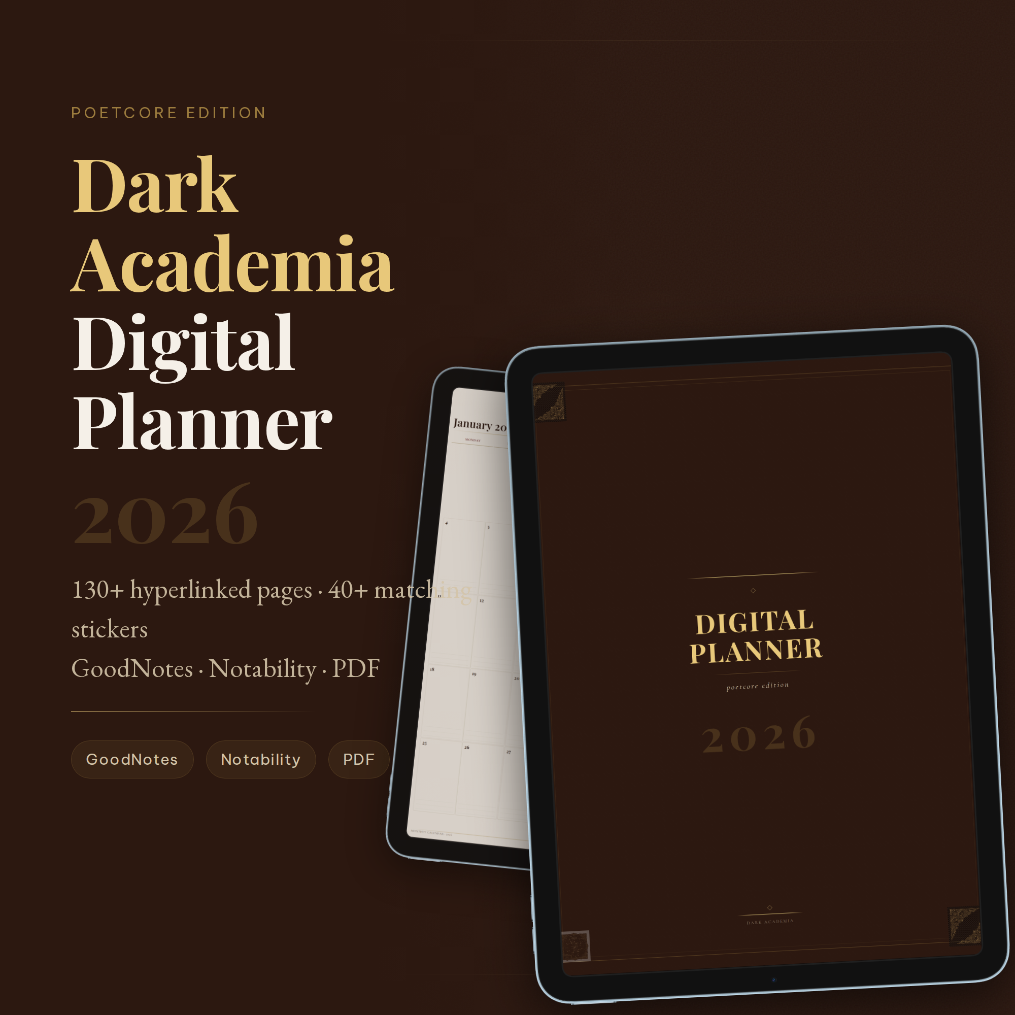 Dark Academia Planner 2026