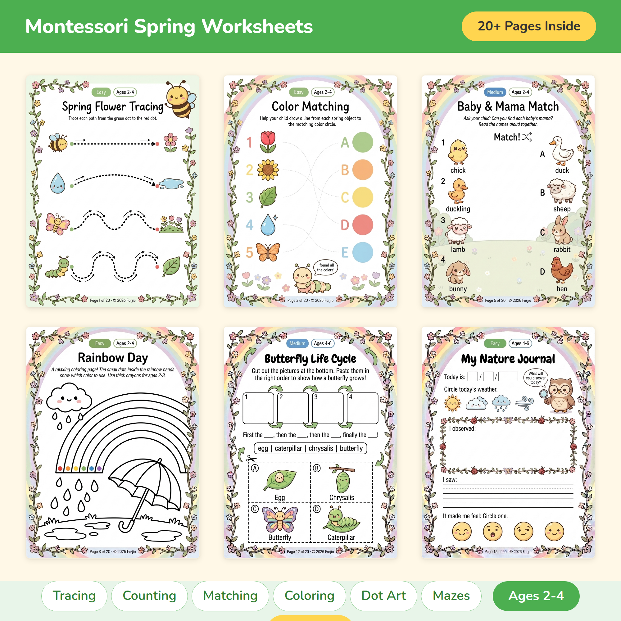 Montessori Spring Worksheets preview